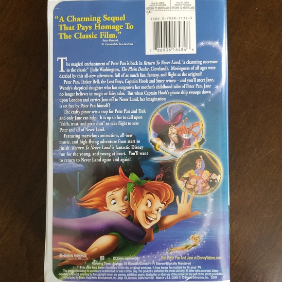Peter Pan Return to Neverland (2002 VHS) Disney - Picture 3 of 7